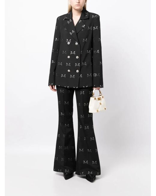 Macgraw Black Circa 72 Jacquard Double-Breasted Blazer