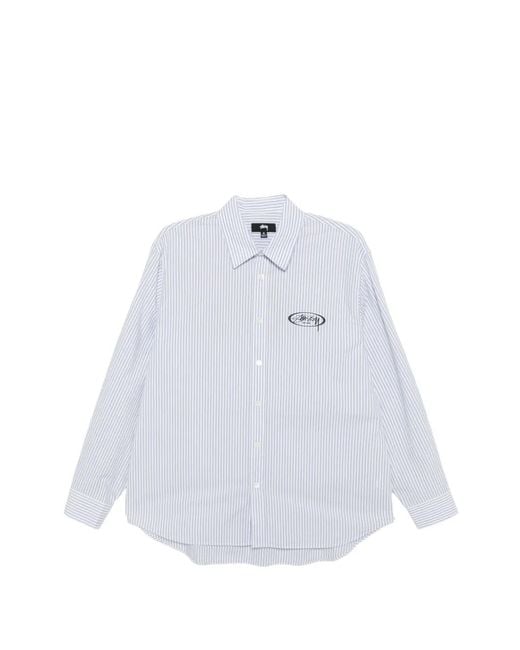 Stussy White Striped Shirt for men