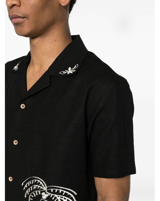 Camisa texturizada con logo bordado ANDERSSON BELL de hombre de color Black
