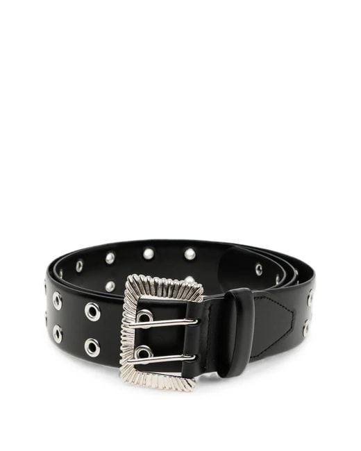 Toga Black Ceinture En Cuir À Œillets