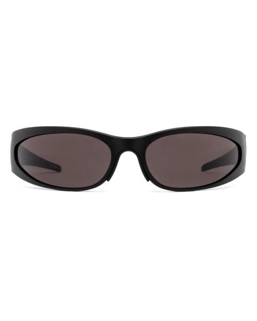 Balenciaga Gray Reverse Xp Wrap Oval-Frame Sunglasses