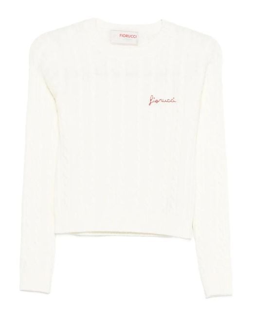 Fiorucci White Cable-Knit Sweater