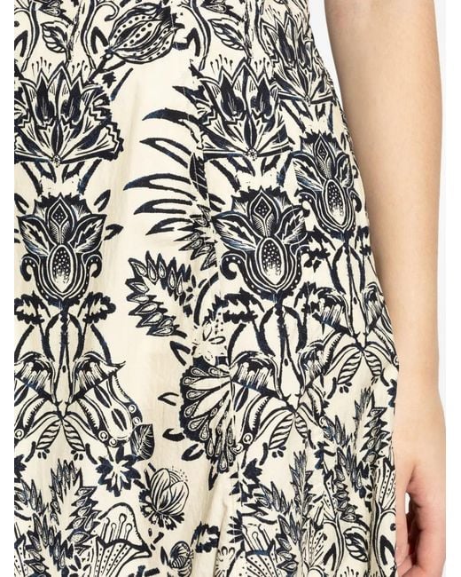 Vestido midi con estampado floral Ulla Johnson de color White
