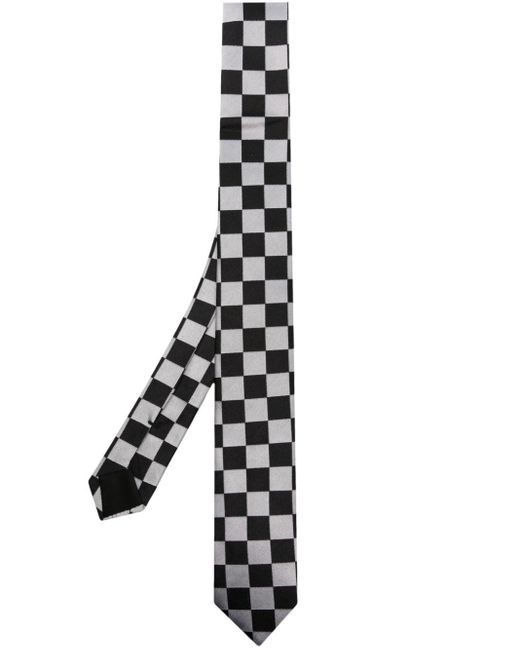 Givenchy White Check-print Silk Tie for men