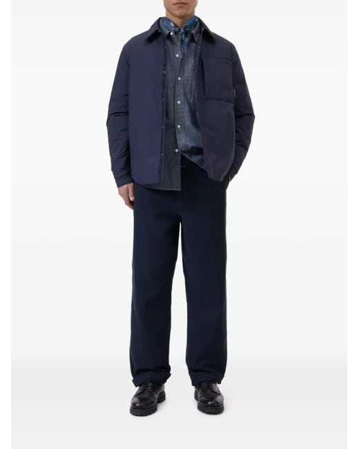 Closed Blue Pocket-Patch Shirt Jacket for men