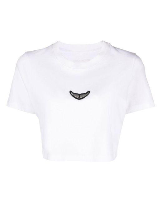 Zadig & Voltaire Cropped T-shirt in het White