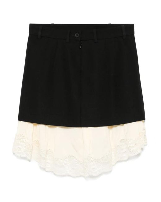 Balenciaga Black Lace-Detail Mini Skirt