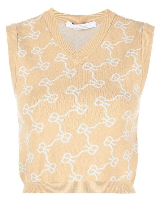 ROKH Natural Monogram Pattern Knitted Vest