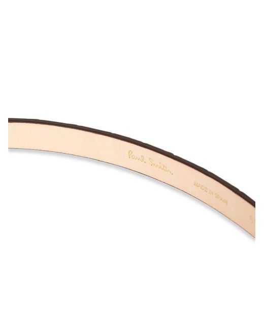 Paul Smith White Crocodile-Effect Buckle Belt