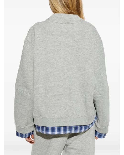Munthe Gray Nash Layered-Effect Logo-Patch Sweatshirt
