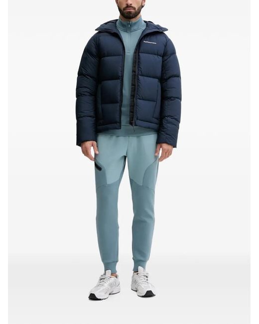Peak Performance Blue Hooded Quilted Jacket for men