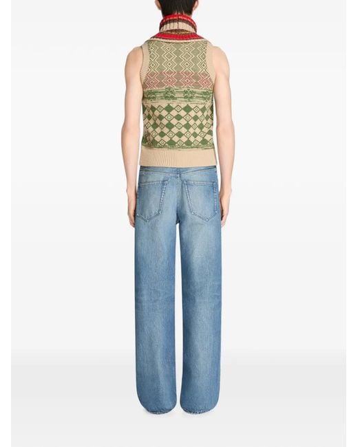 Dries Van Noten Blue Loose Denim Pants for men