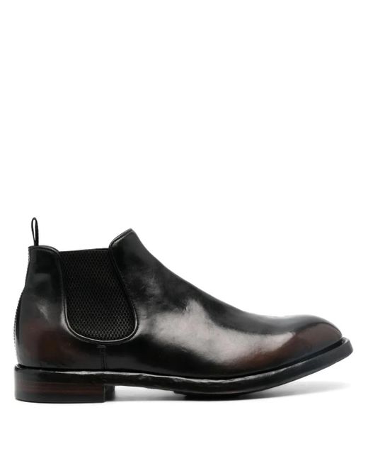 Officine Creative Black Temple 008 Leather Boots for men
