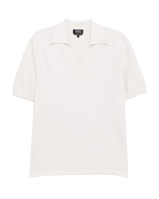 Camiseta con cuello en V A.P.C. de hombre de color White