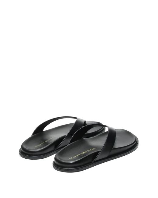 Stuart Weitzman Black Marykate Thong Sandals
