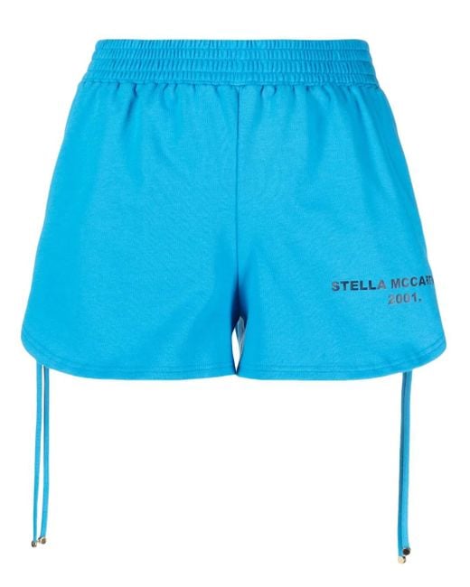 Stella McCartney Blue Side Drawstring-Fastening Shorts
