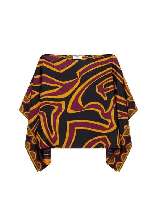 Emilio Pucci Purple Labirinto Print Silk Blouse