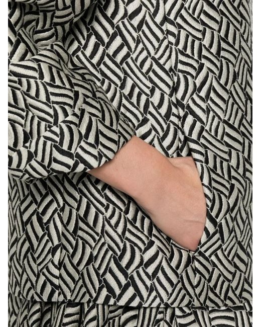 Max Mara Gray Lira Jacquard Patterned Blazer