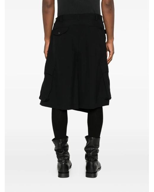 メンズ Comme des Garçons ポケットディテール レイヤード スカート Black