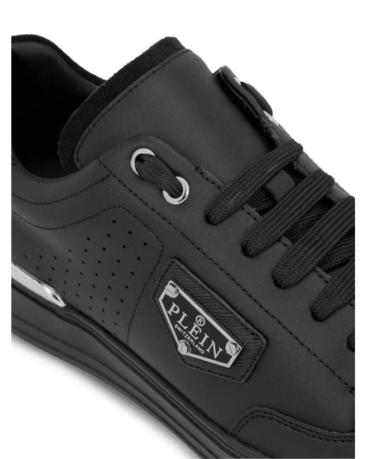 Philipp Plein Black Logo-Plaque Sneakers