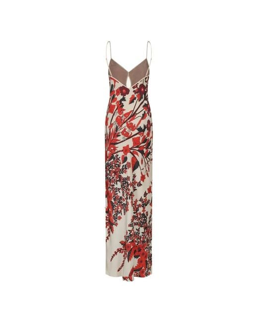 Johanna Ortiz Red Robe Longue Clean Reinterprétation À Fleurs