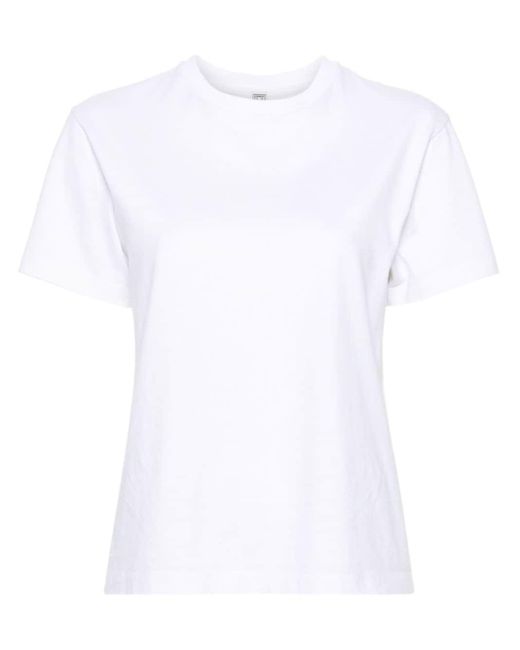 T-shirt en coton biologique à col rond Totême  en coloris White