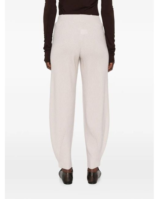 Panicale White Ribbed-Knit Drawstring Track Pants