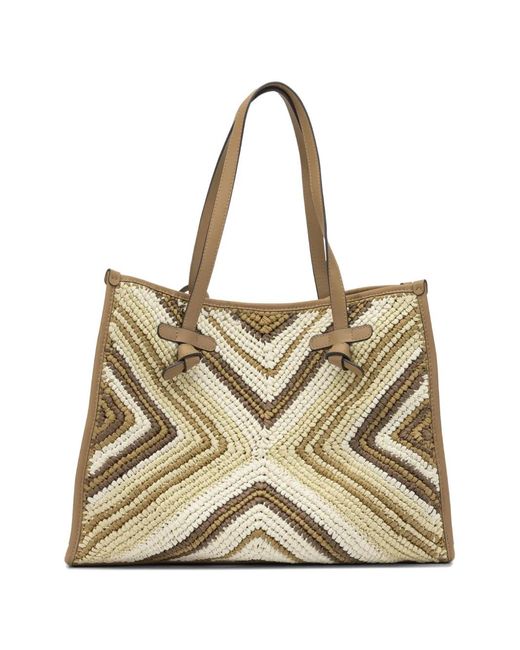 Gianni Chiarini Natural Geometric Tote Bag