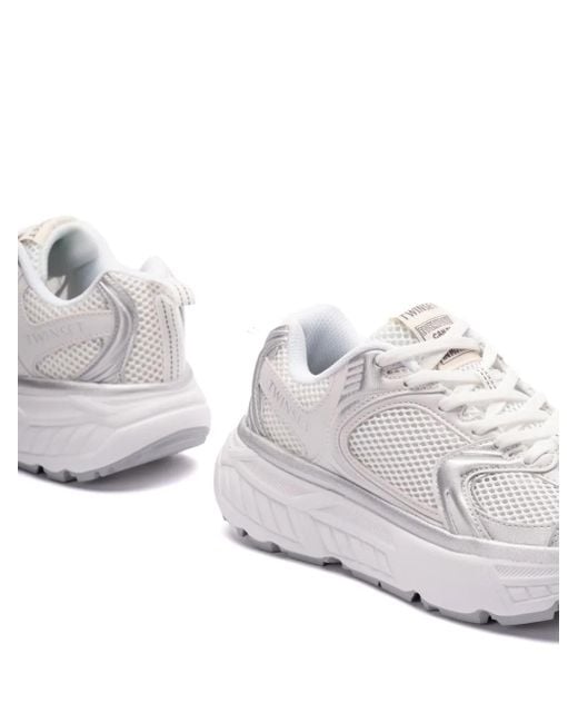 Twinset White Sneakers mit Netzeinsätzen