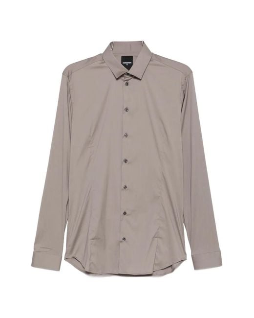Patrizia Pepe Gray Long-Sleeve Slim-Fit Shirt for men