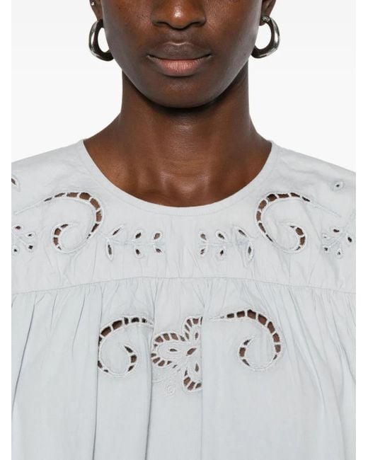 Forte Forte White Embroidered Scalloped Blouse