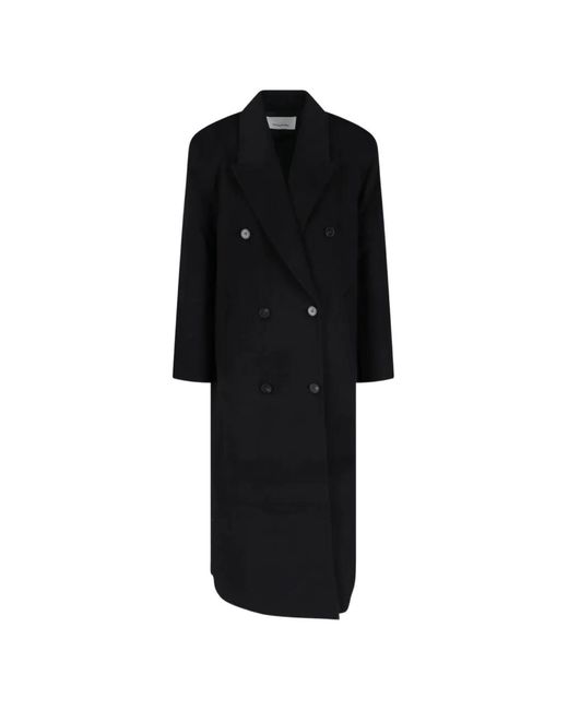 Frankie Shop Black Gaia Double-Breasted Coat