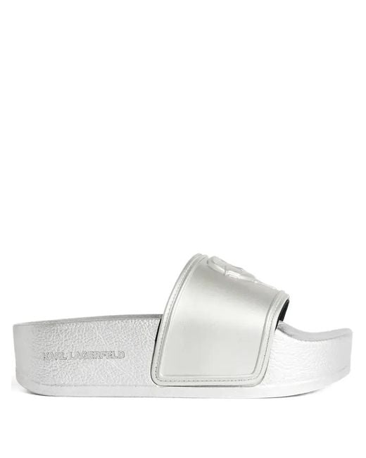 Karl Lagerfeld White Kondo 2.0 Slides