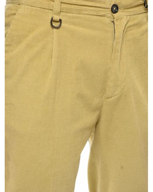 Paolo Pecora Natural Pleated Corduroy Trousers for men