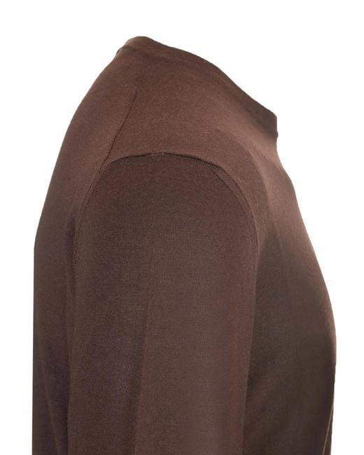 Mauro Ottaviani Brown Ribbed-Trim Crew-Neck Sweater for men