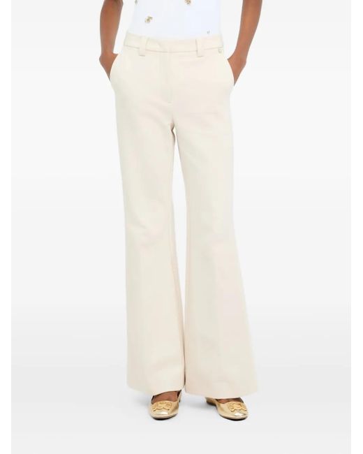 Liu Jo White Flared-Leg Trousers