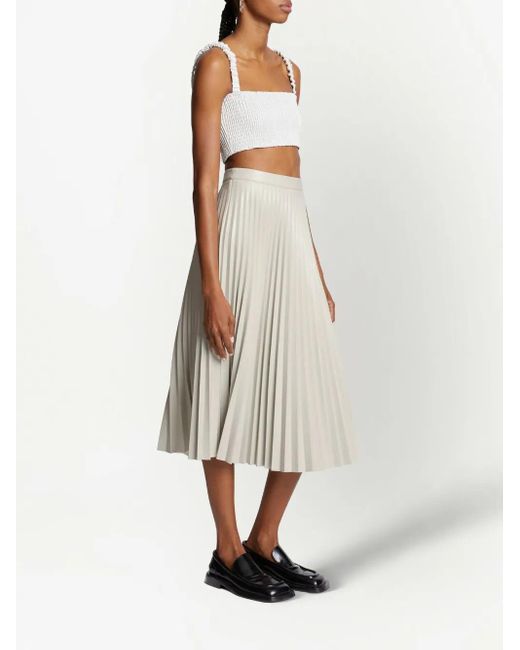 Proenza Schouler White Faux-Leather Pleated Skirt