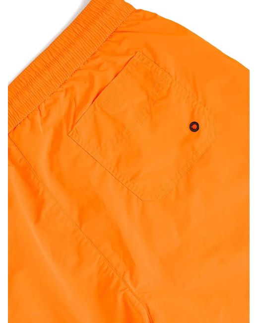 Guess Orange Logo-Tape Drawstring Swim Shorts for men