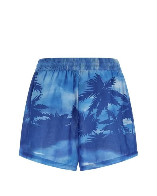 Polo Ralph Lauren Blue Palm Cotton Shirt And Shorts Set