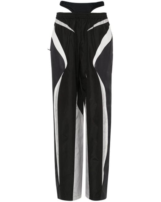 Mugler Black Contrast Tapered Trousers