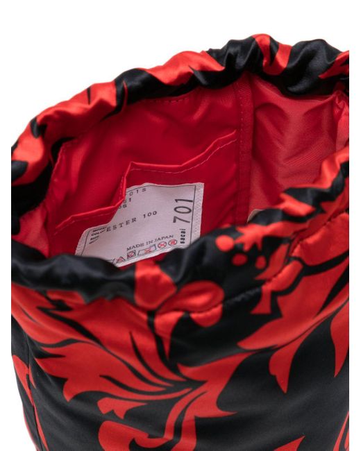 Sacai Red Floral-print Bucket Bag