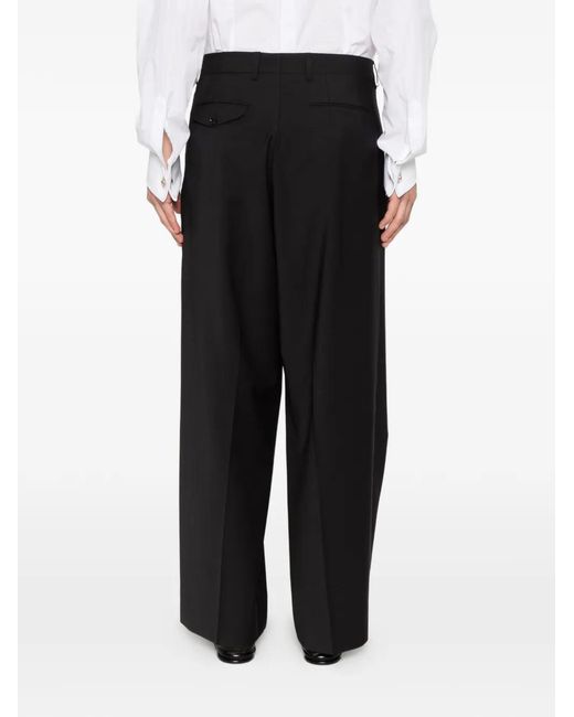 BE ABLE White Pleated Wide-Leg Trousers for men