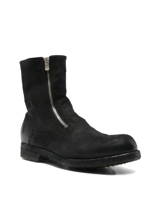 Officine Creative Black Zip-Detail Leather Boots for men