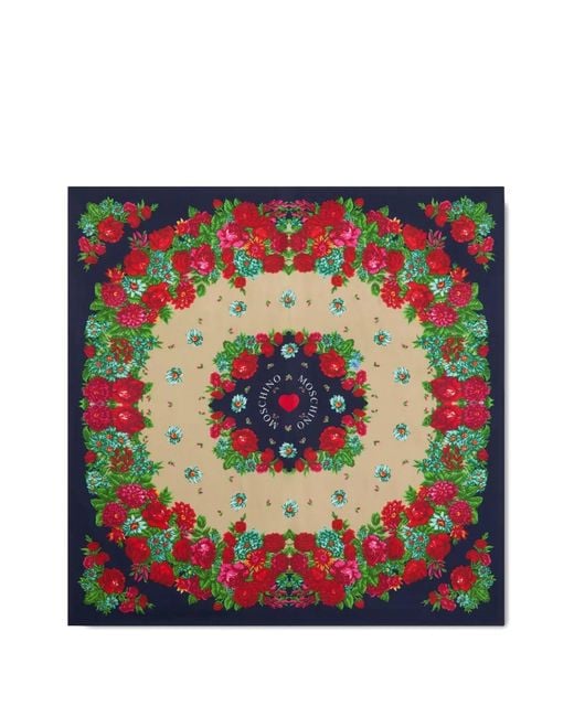 Moschino Multicolor Floral Silk Scarf