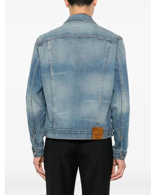 Tom Ford Blue Button-Fastening Denim Jacket for men