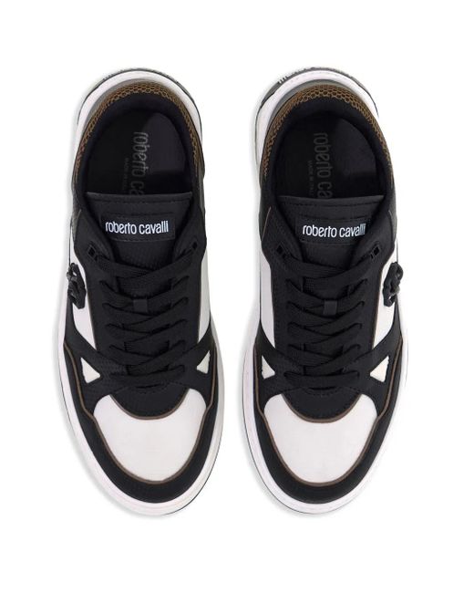 Roberto Cavalli Black Colour-Block Sneakers for men