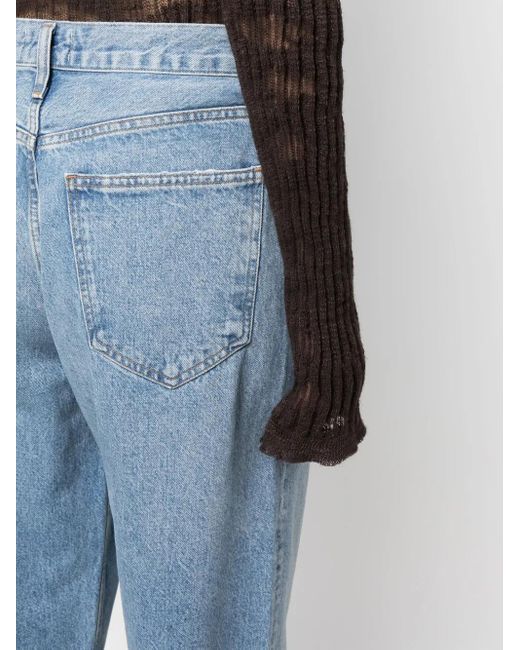 Agolde Blue Denim Low Rise Baggy Jeans