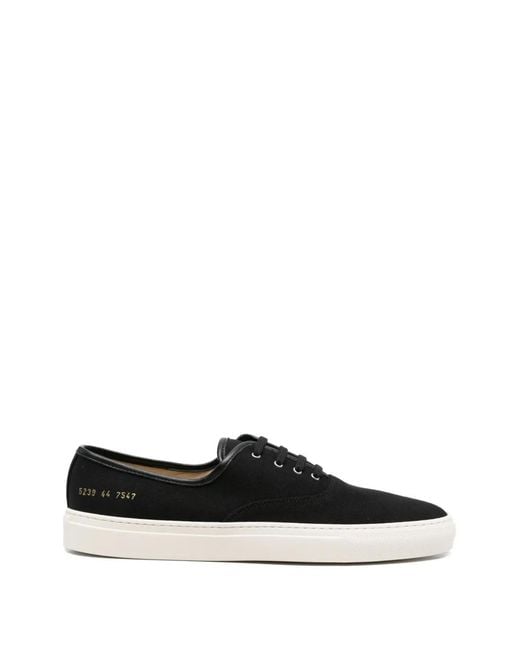 Common Projects Black Four Hole Lace-Up Sneakers for men
