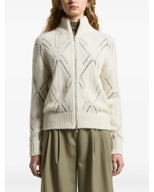 Peserico Natural High-Neck Cardigan