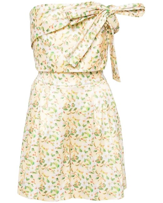 Saiid Kobeisy Yellow Mikado Tailored Top And Shorts Set
